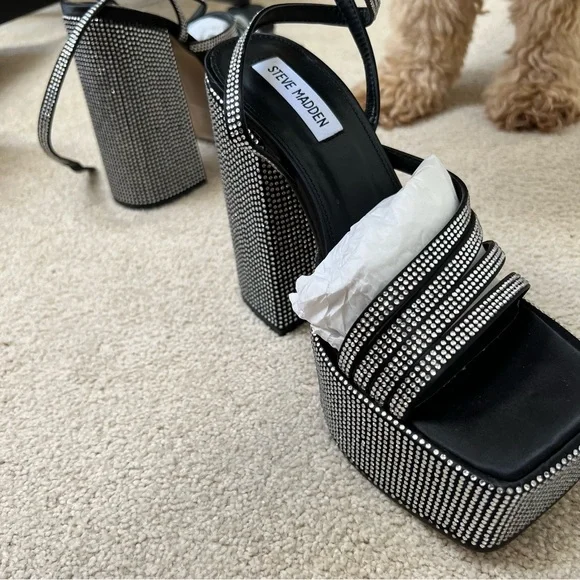 Steve Madden Cocktails platform sandals in rhinestones - Picture 7 of 7